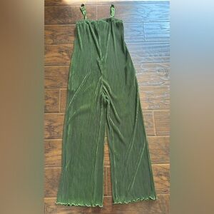 MELLODAY Olive Pleated Jumpsuit
